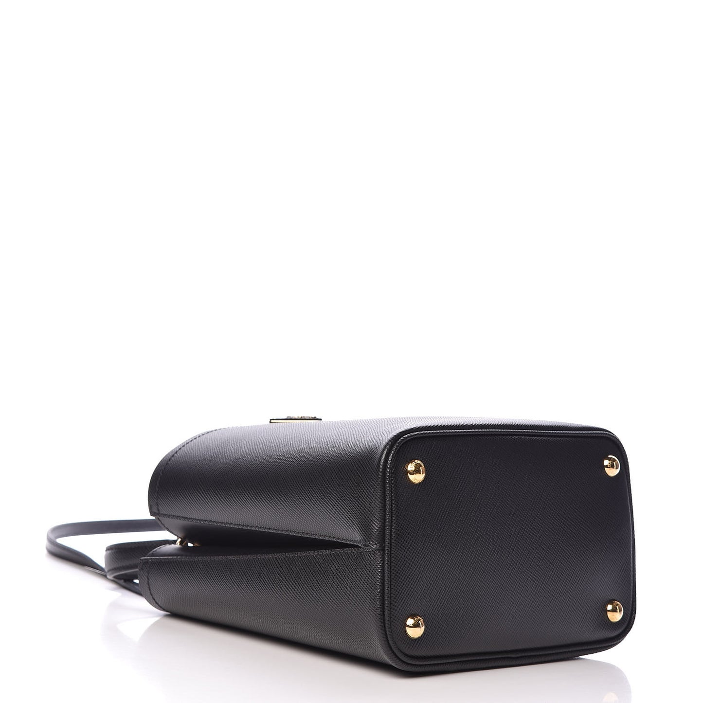 Saffiano Cuir Medium Panier Bucket Bag Black Fuoco