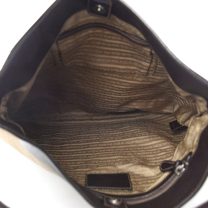 Prada Jacquard Logo Shoulder Bag Corda Bruciato 6 of 13