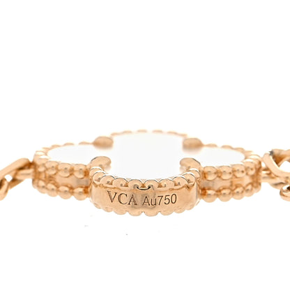 Van Cleef & Arpels 18K Yellow Gold Mother of Pearl 5 Motifs Vintage Alhambra Bracelet 5 of 8