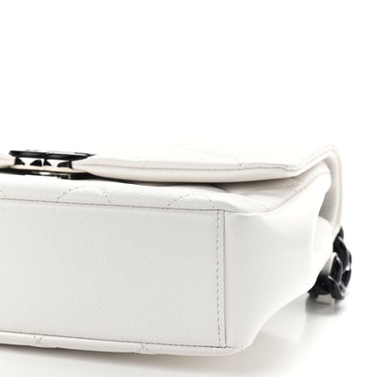 Chanel Caviar Quilted My Everything Flap White Black 9 of 9