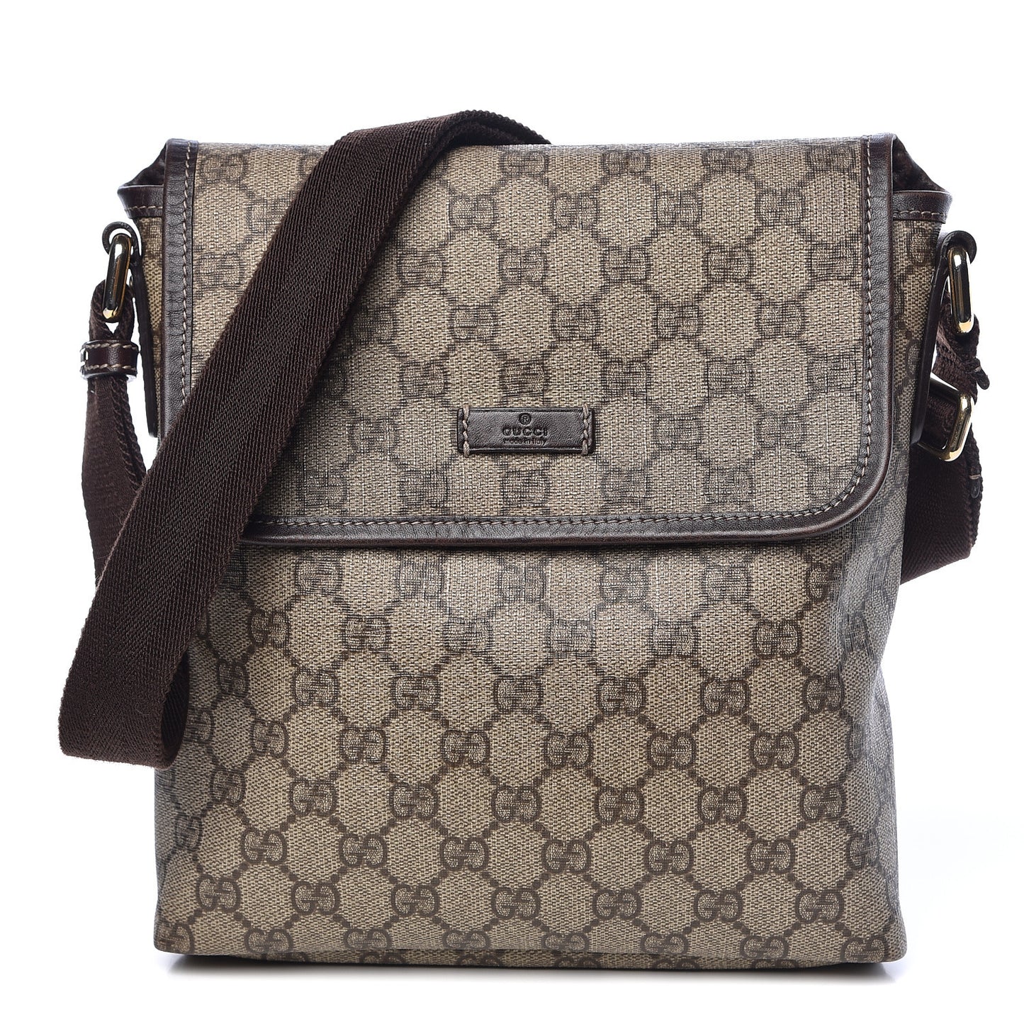 GG Plus Monogram Small Flap Messenger Bag Beige Dark Brown