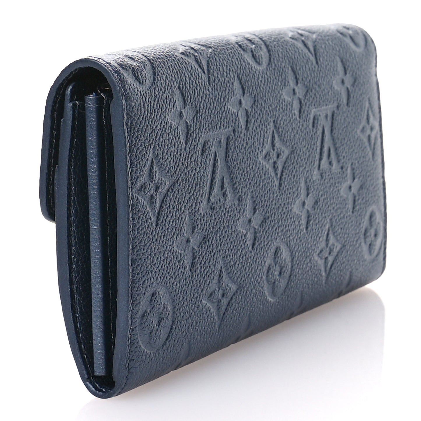 Metallic Empreinte Monogram Crystal Flower Sarah Wallet Navy Blue