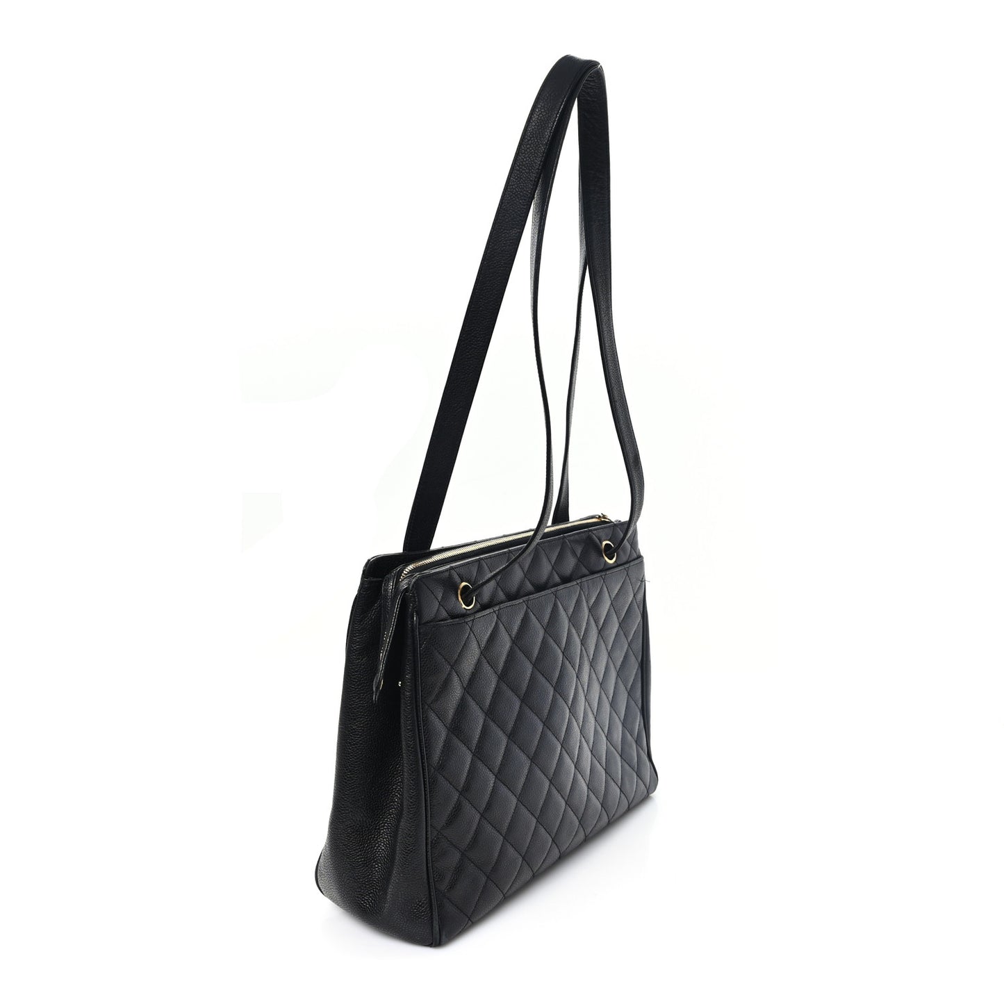 Caviar Quilted Shoulder Bag Black Black