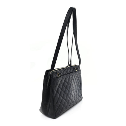 Chanel Caviar Quilted Shoulder Bag Black Black 3 of 13