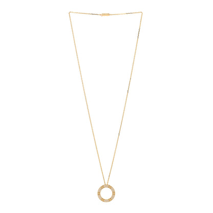 Cartier 18K Yellow Gold Diamond LOVE Paved Necklace 3 of 7