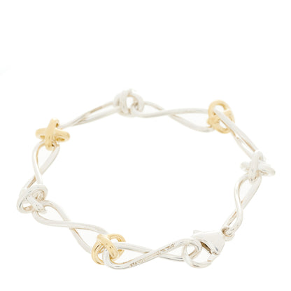 Tiffany Sterling Silver 18K Yellow Gold Paloma Picasso Twirl Link Bracelet 2 of 4