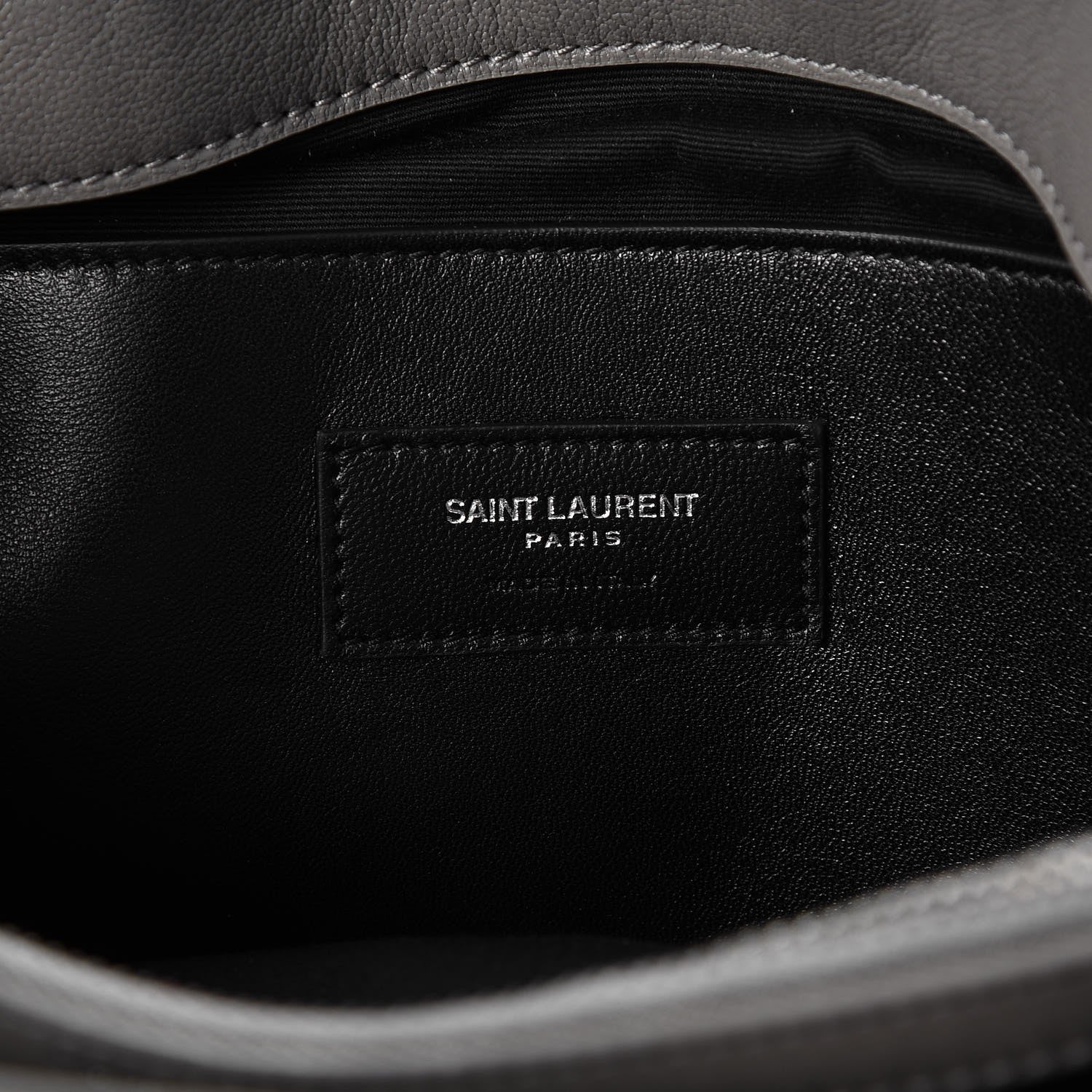 Saint Laurent Sheepskin Medium West Hollywood Monogram Fold-Over Bag Grey 7 of 8