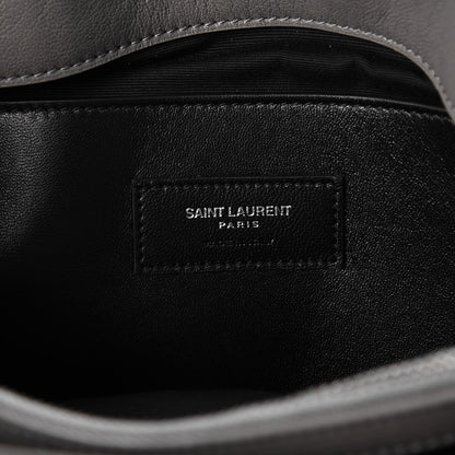 Saint Laurent Sheepskin Medium West Hollywood Monogram Fold-Over Bag Grey 7 of 8