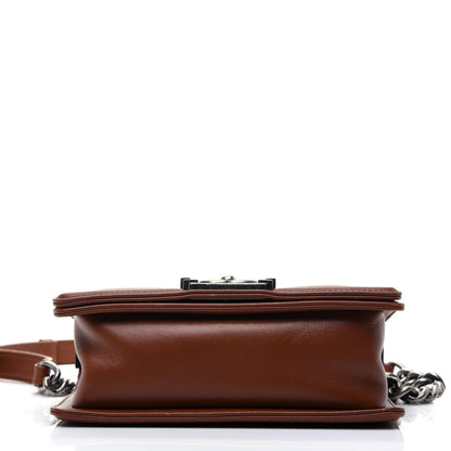 Chanel Calfskin Embossed Small Cordoba Boy Flap Brown 10 of 15