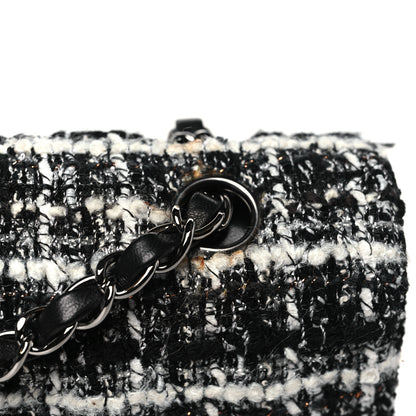 Chanel Tweed Quilted Medium Double Flap Black 11 of 13