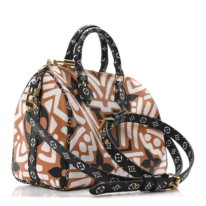 Louis Vuitton Monogram Giant Crafty Speedy Bandouliere 25 Creme Caramel 3 of 9