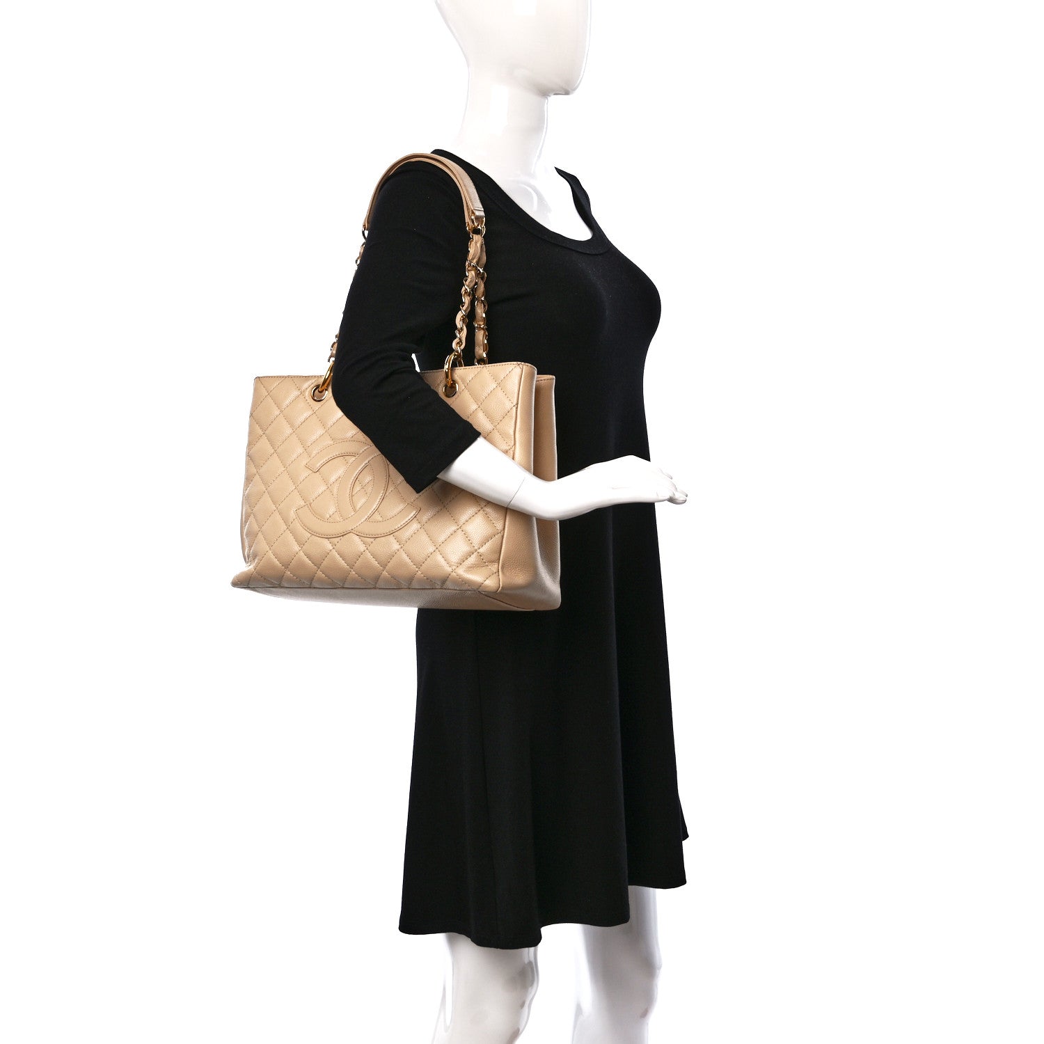 Chanel Caviar Quilted Grand Shopping Tote GST Beige Clair 2 of 12