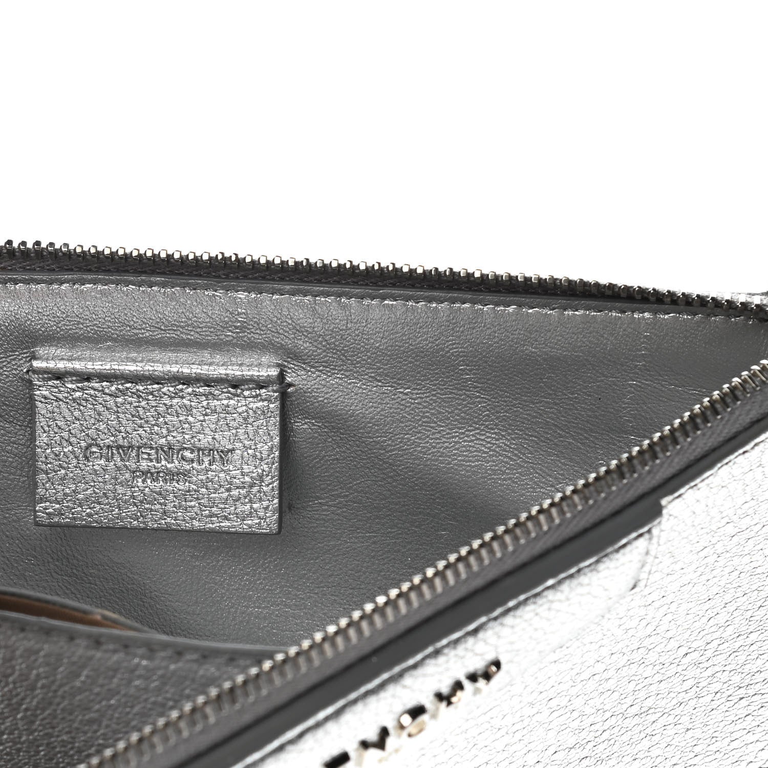 Givenchy Metallic Calfskin Iconic Pouch Crossbody Black Silver 7 of 11