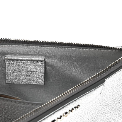 Givenchy Metallic Calfskin Iconic Pouch Crossbody Black Silver 7 of 11