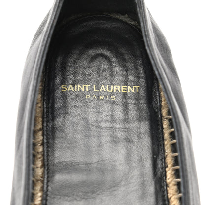 Saint Laurent Lambskin Monogram Espadrilles 37 Black 7 of 8