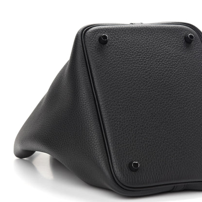 Hermes Taurillon Clemence Monochrome Picotin Lock 22 MM Black 7 of 8