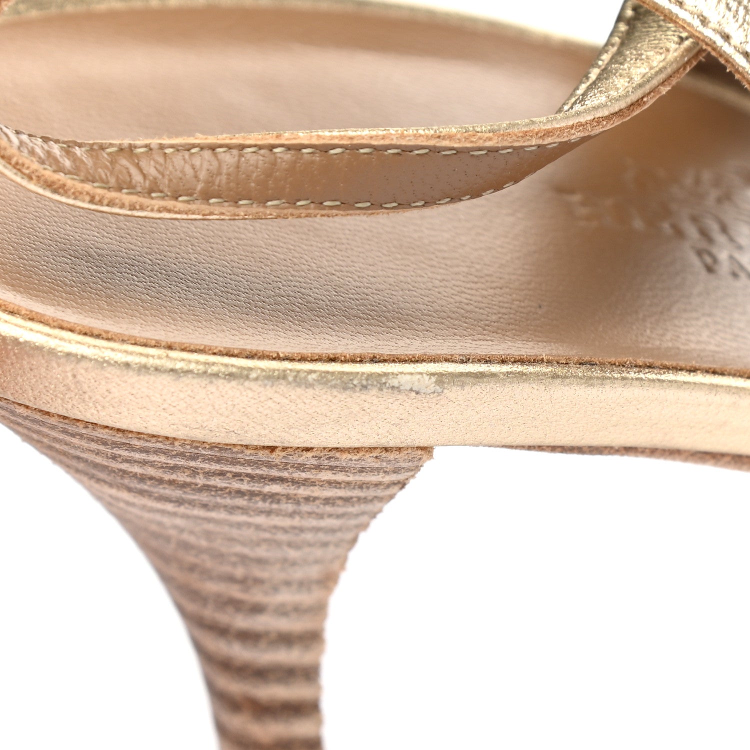 Hermes Metallic Nappa Night 70 Slingback Sandals 37 Gold 9 of 12