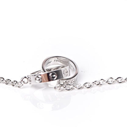 Cartier 18K White Gold Interlocking LOVE Necklace 7 of 9