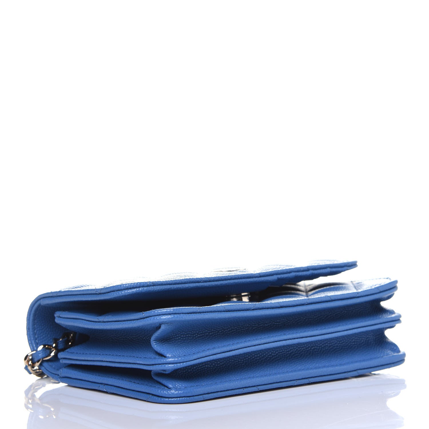 Chanel Caviar Quilted Mini Wallet On Chain WOC Blue 5 of 14