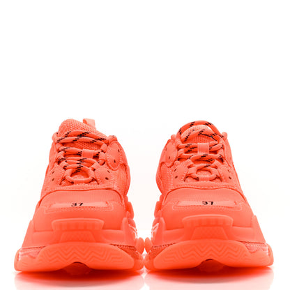 Balenciaga Fabric Mesh Clear Sole Fluo Womens Triple S Sneakers 37 Fluo Orange 2 of 10