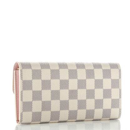 Louis Vuitton Damier Azur Emilie Wallet Rose Ballerine 3 of 7