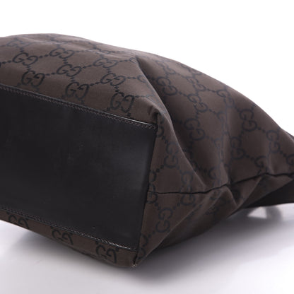 Gucci Nylon Monogram Chain Bucket Tote Brown 7 of 10