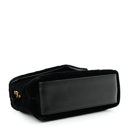 Saint Laurent Velvet Y Quilted Monogram Small Loulou Chain Satchel Black 4 of 10