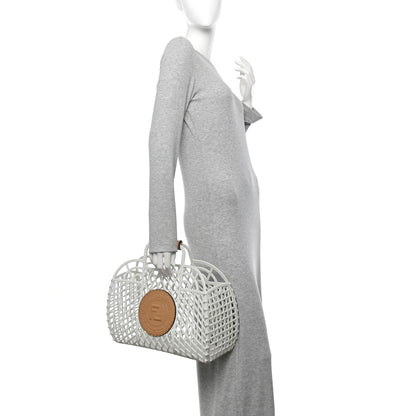 Fendi Recycled Plastic Vitello Liberty Matte Medium Fendi Basket White Ice Miele Scuro 2 of 10
