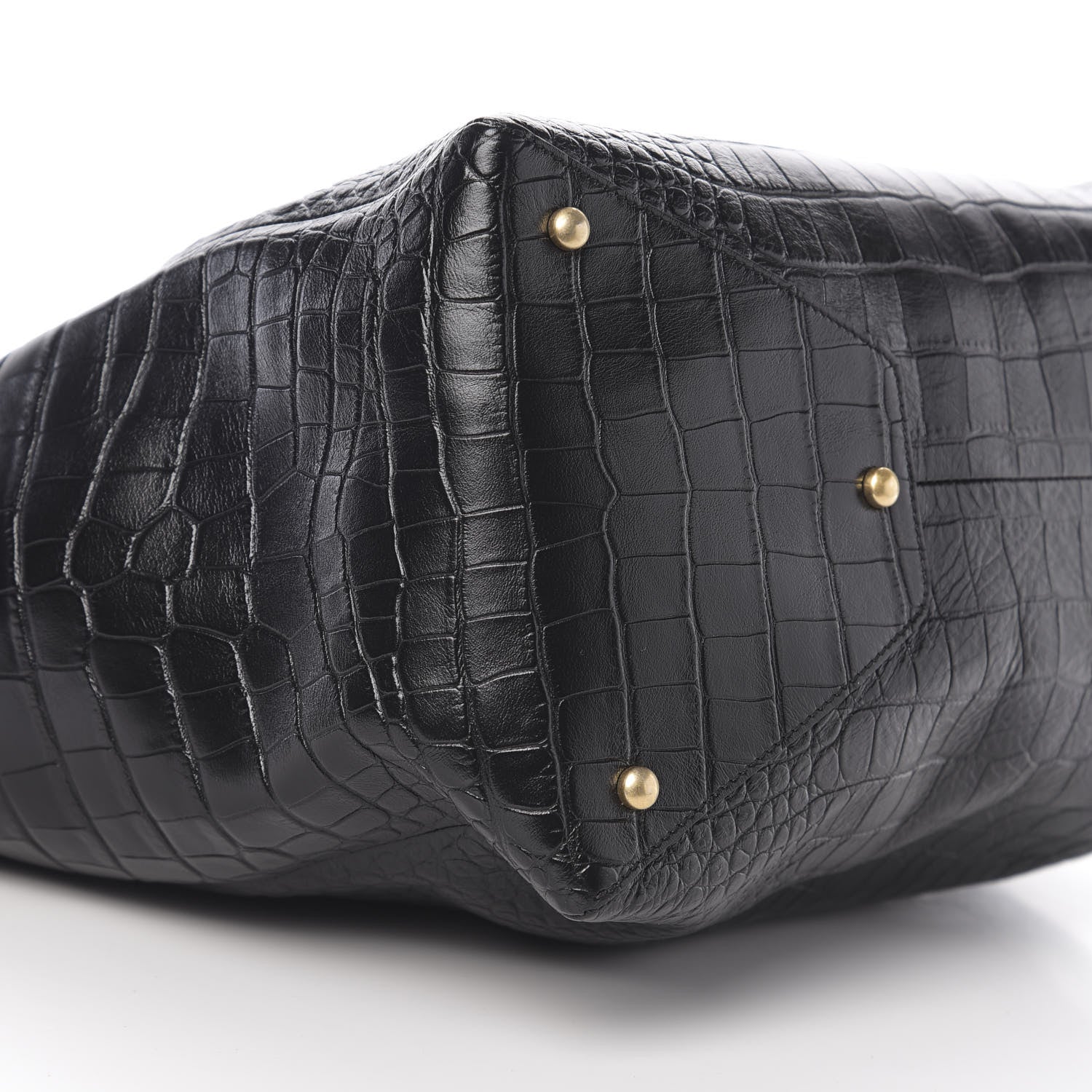 Chanel Calfskin Crocodile Embossed Large Cocodile Shopping Tote Black 7 of 9