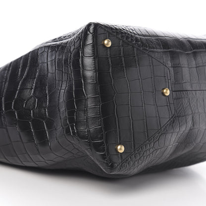 Chanel Calfskin Crocodile Embossed Large Cocodile Shopping Tote Black 7 of 9