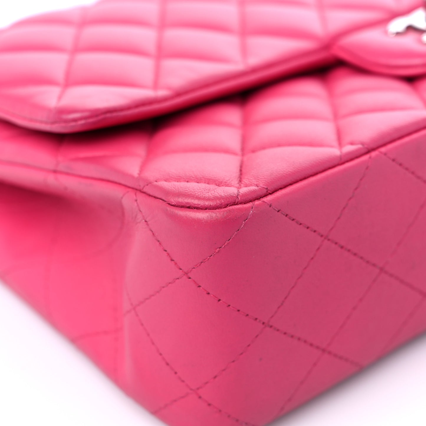 Lambskin Quilted Medium Double Flap Pink
