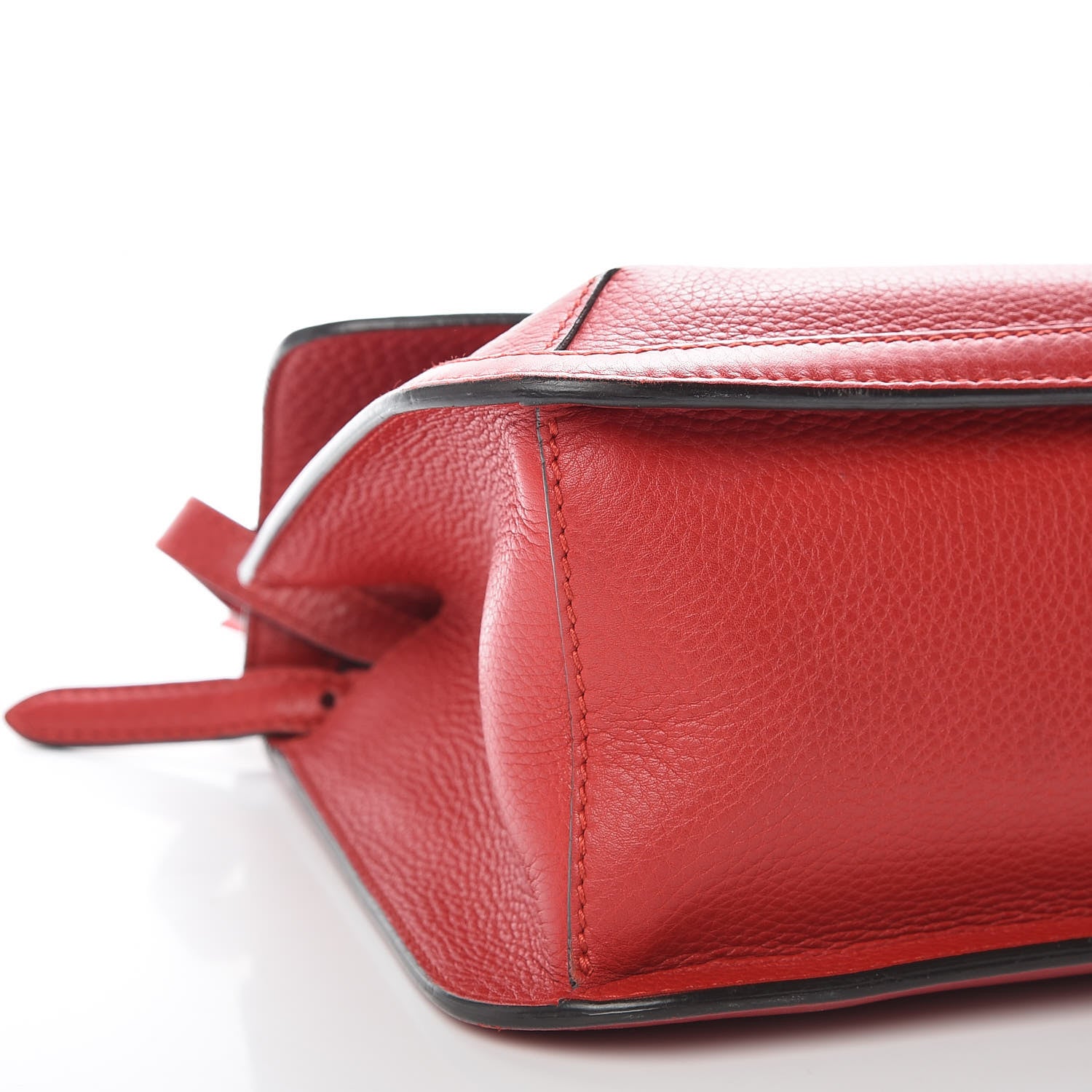 Gucci Pebbled Calfskin Medium Bamboo Daily Flap Shoulder Bag Red 8 of 12
