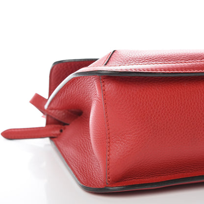 Gucci Pebbled Calfskin Medium Bamboo Daily Flap Shoulder Bag Red 8 of 12