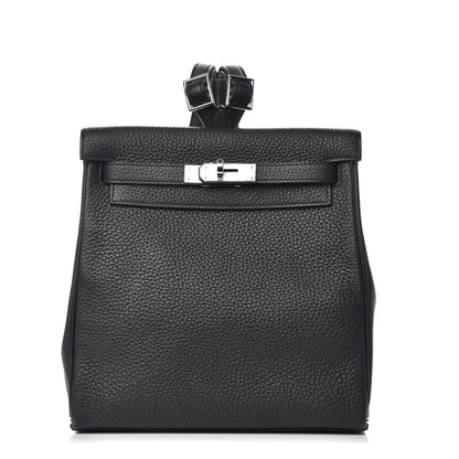 Hermes Taurillon Clemence Kelly Ado Backpack Black 1 of 25