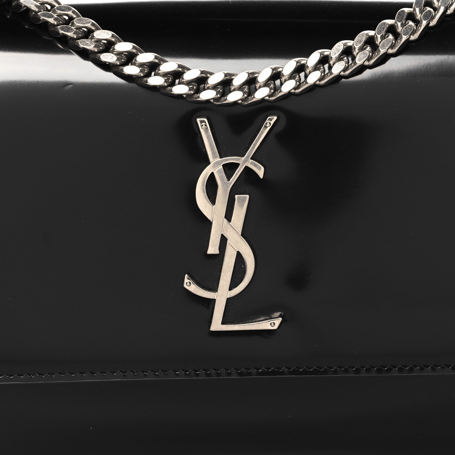 Saint Laurent Glazed Calfskin Medium Monogram Sunset Black 7 of 9
