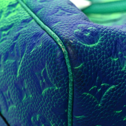Louis Vuitton Taurillon Illusion Keepall Bandouliere 50 Bleu Vert 10 of 11