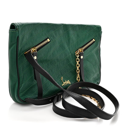 Christian Louboutin Calfskin Trophe Twist Pocket Shoulder Bag Emerald 3 of 10