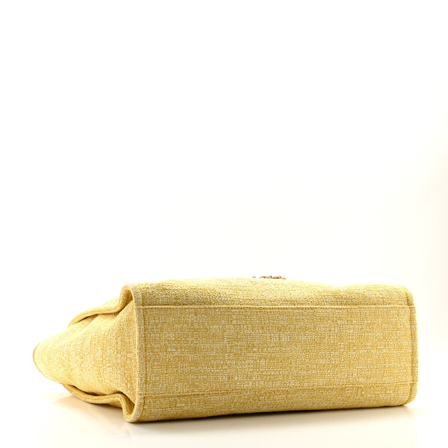 Chanel Woven Straw Raffia Large Deauville Tote Light Yellow 3 of 9