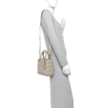 Christian Dior Lambskin Cannage Small My ABCDior Lady Dior Hazelnut 2 of 10
