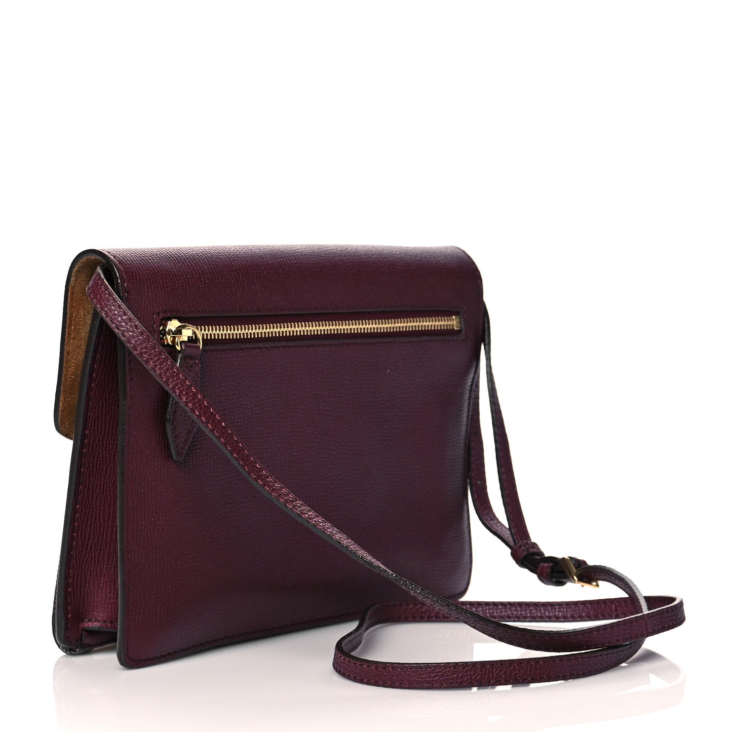 Derby Calfskin House Check Small Macken Crossbody Bag Mahogany Red