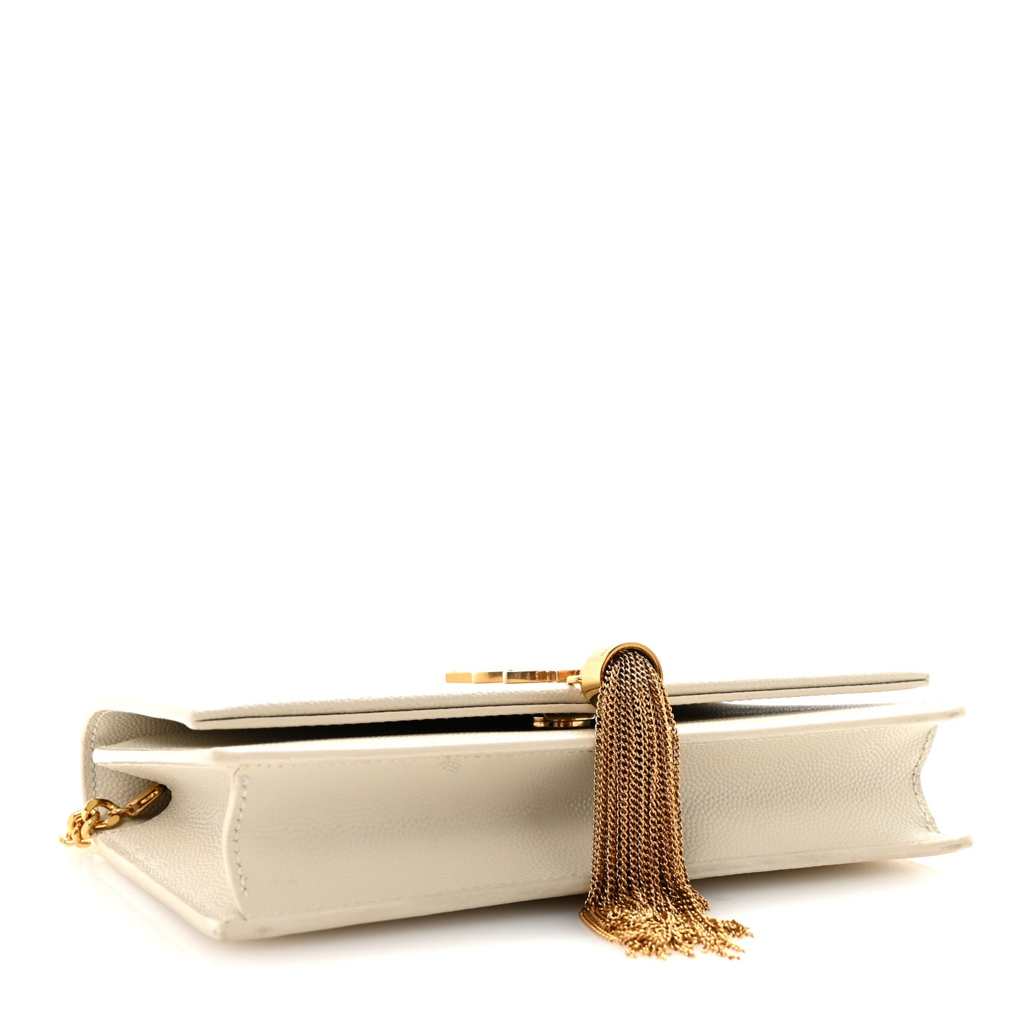 Saint Laurent Grain De Poudre Classic Monogram Kate Tassel Chain Wallet Crema Soft 4 of 10