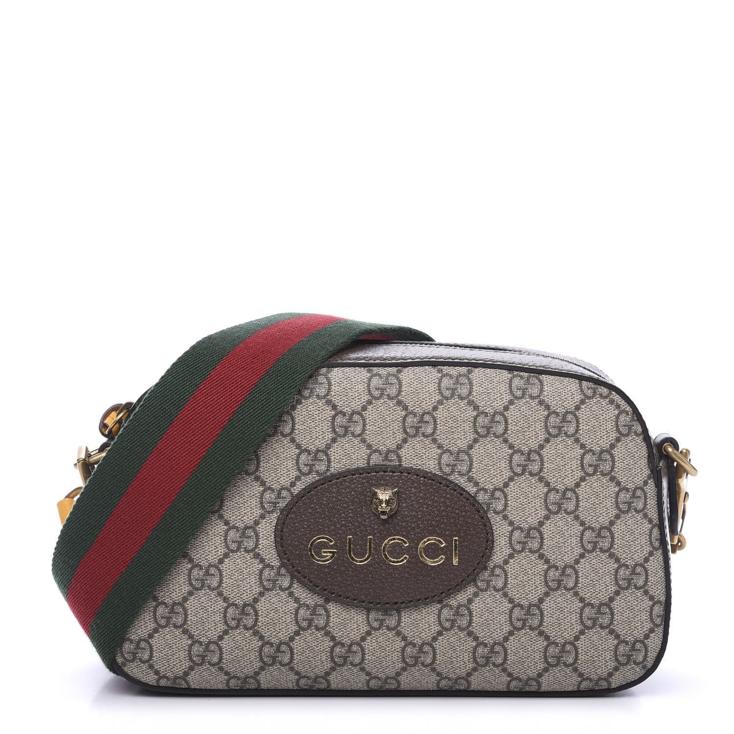 Gucci GG Supreme Monogram Web Neo Vintage Shoulder Bag Beige New Acero Crop 1 of 10