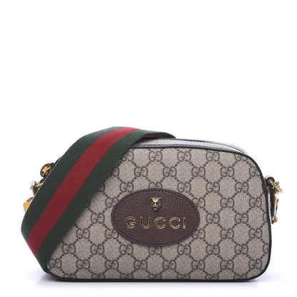 Gucci GG Supreme Monogram Web Neo Vintage Shoulder Bag Beige New Acero Crop 1 of 10