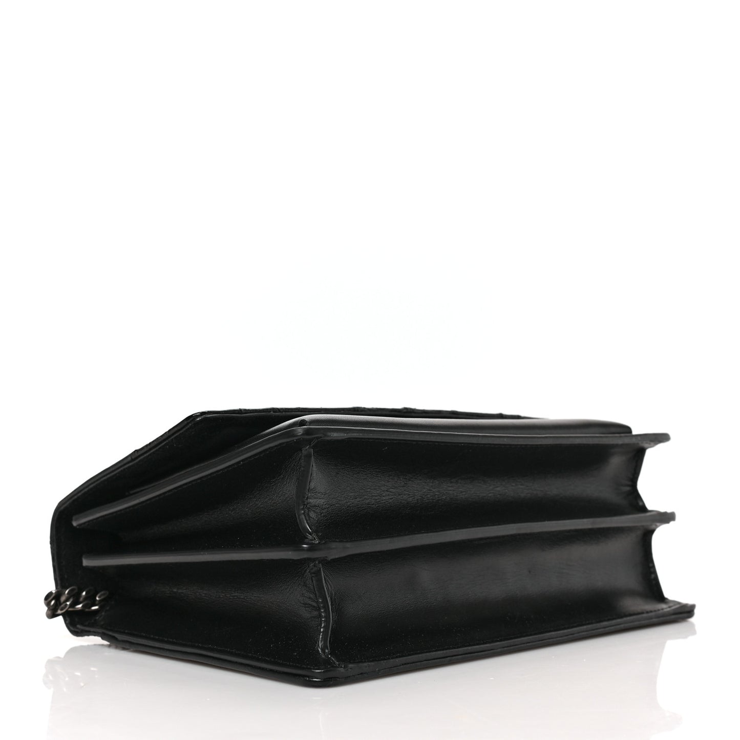 Calfskin Mixed Quilted Crocodile Embossed Medium Monogram Sunset Black