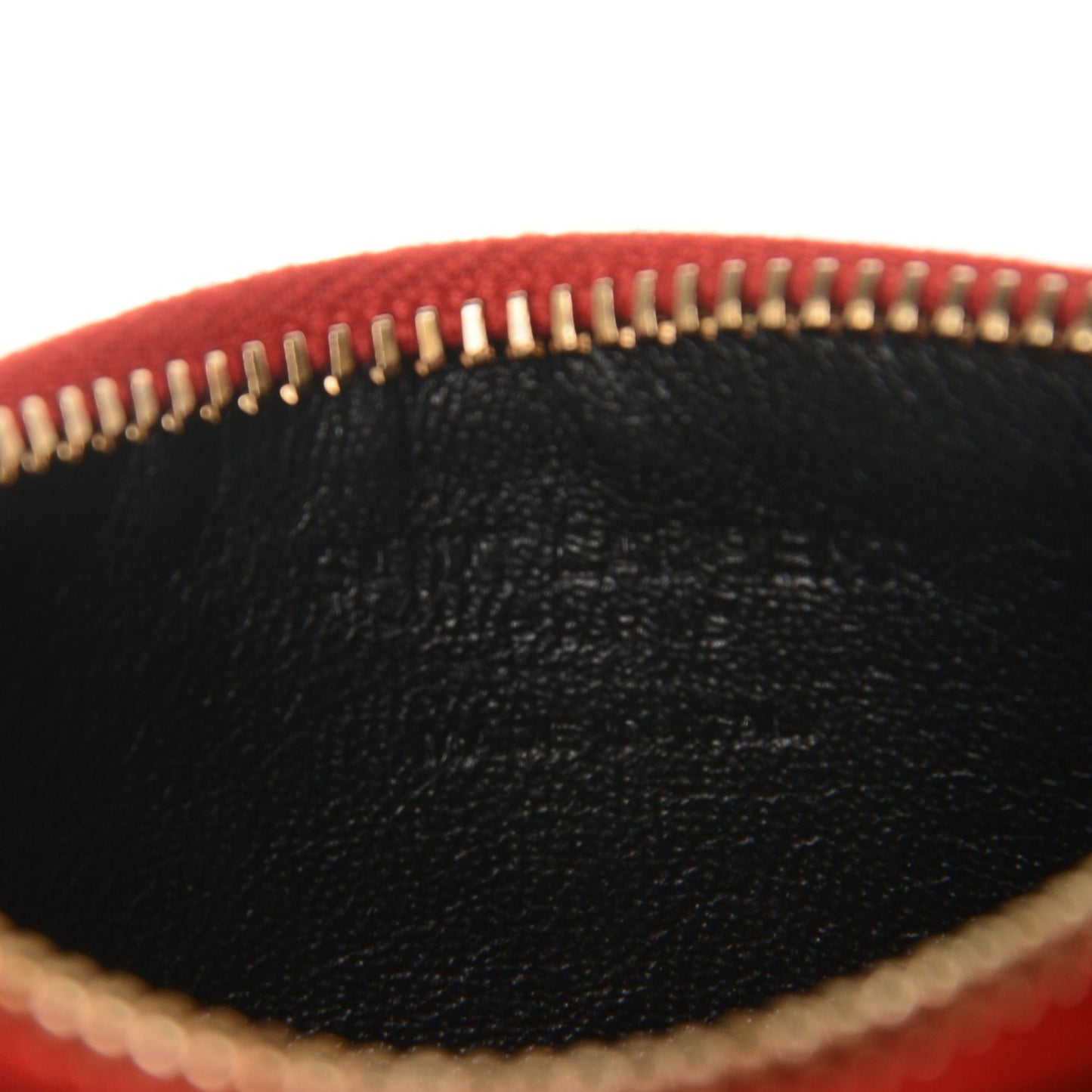 Calfskin 5 Fragments Zip Pouch Card Holder New Red
