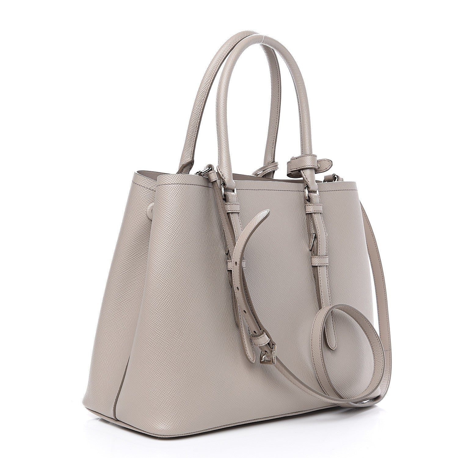 Prada Saffiano Cuir Small Double Handle Tote Pomice 2 of 9