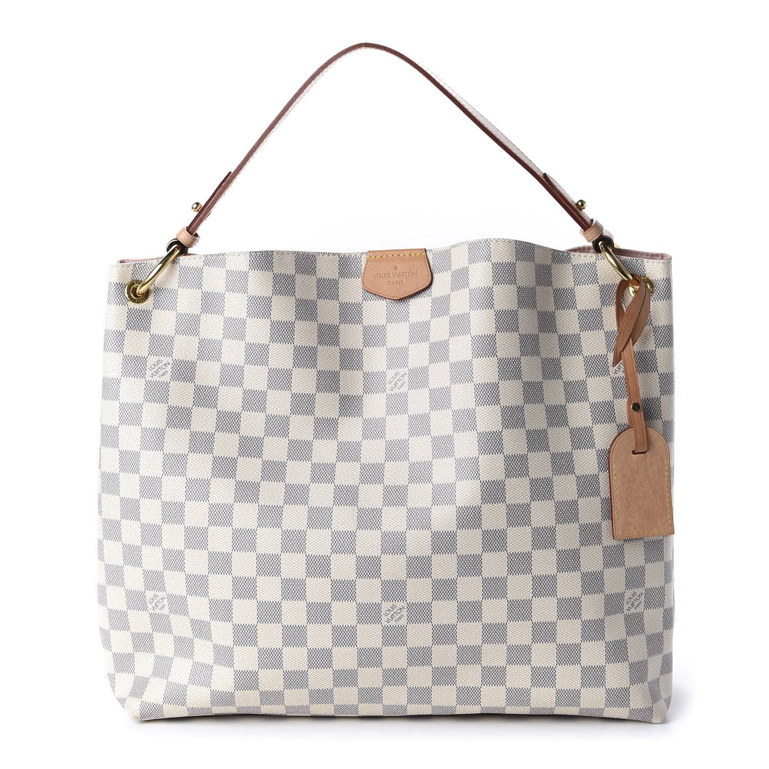 Louis Vuitton Damier Azur Graceful MM Rose Ballerine 1 of 9