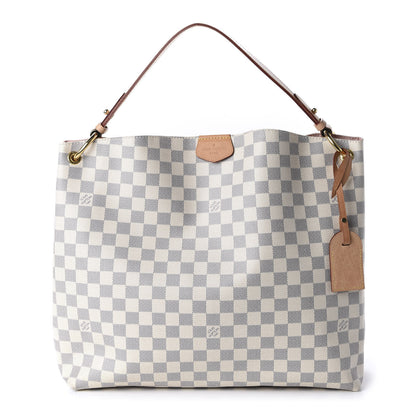 Louis Vuitton Damier Azur Graceful MM Rose Ballerine 1 of 9