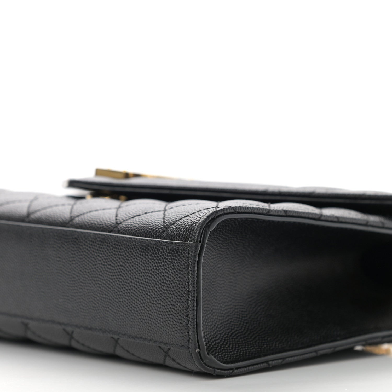 Saint Laurent Grain De Poudre Textured Mixed Matelasse Triquilt Medium Monogram Satchel Black 11 of 12