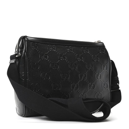 Gucci Calfskin GG Tennis Embossed Shoulder Bag Black 3 of 10